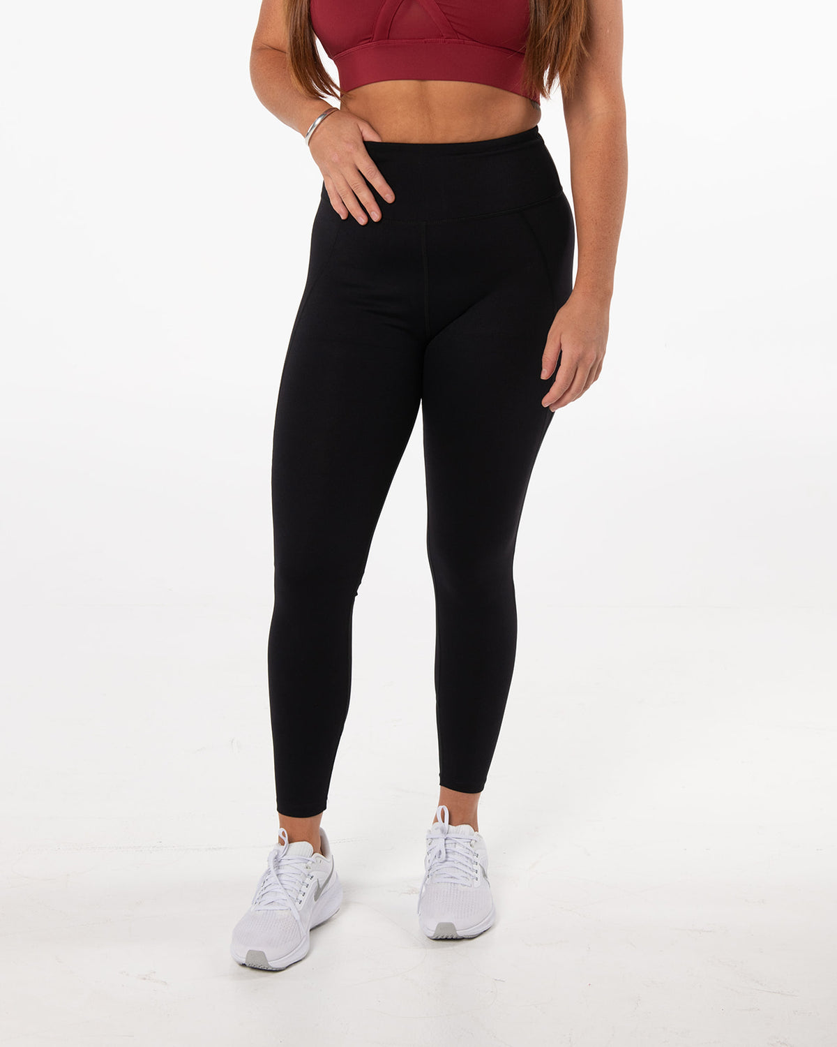 Women's Mesh Panel Leggings - Black