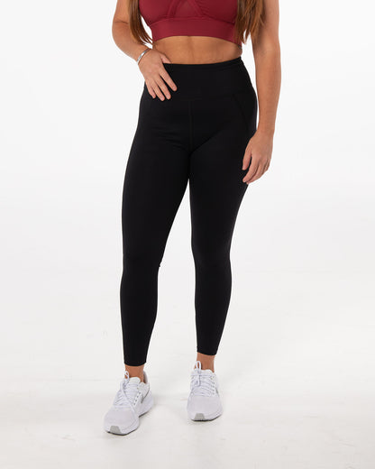 Women's Mesh Panel Leggings - Black